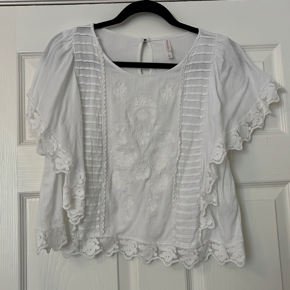 White Embroidered Top